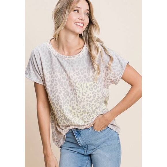 ODDY • Boutique Rainbow Leopard Animal Print Overside Top - Picture 1 of 7